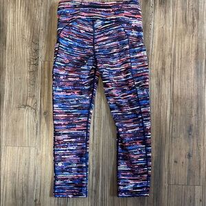 Lululemon Leggings size 4 like new! Red,blue design!!
